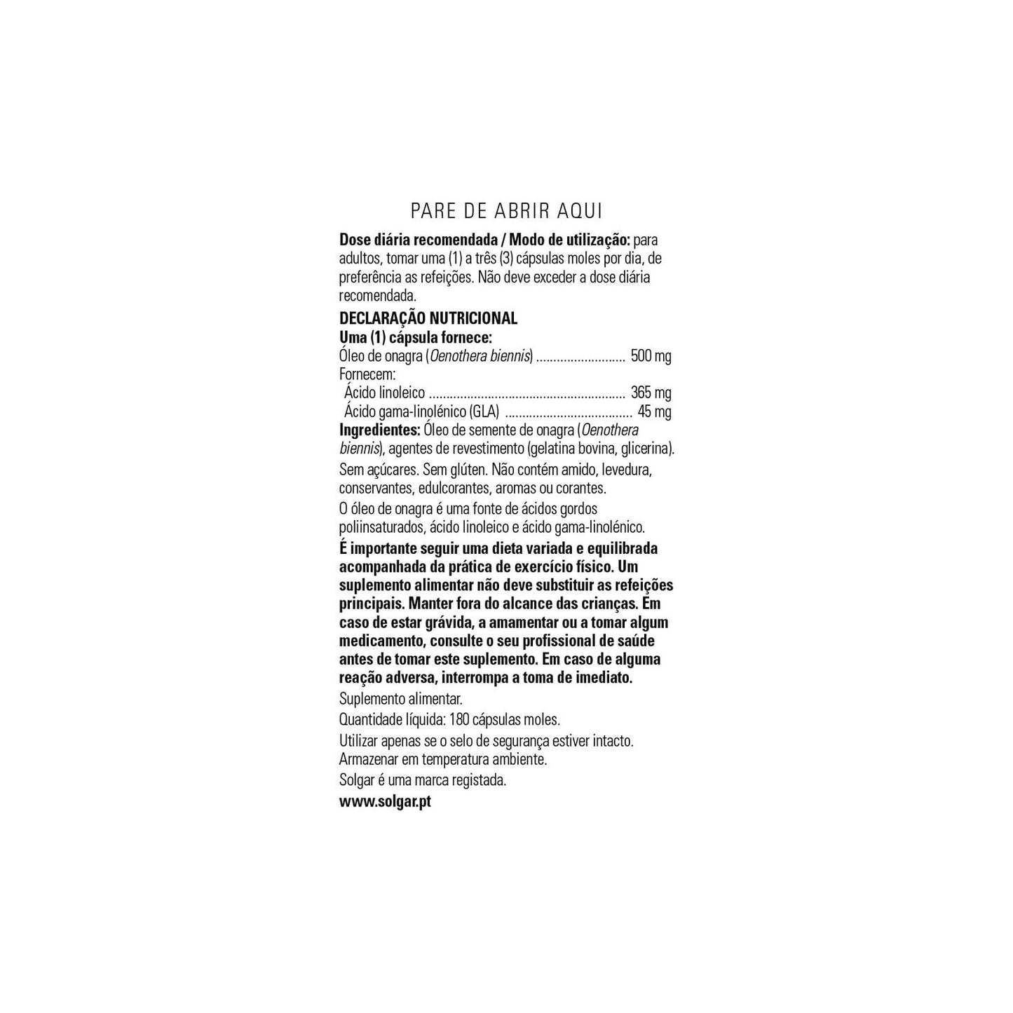 Solgar Aceite de Prímula de Rosa 500 mg 180 Perlas