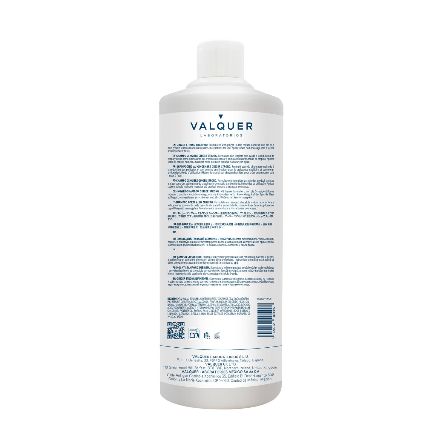 Valquer Champu Jengibre Ginger Strong 1000 ml