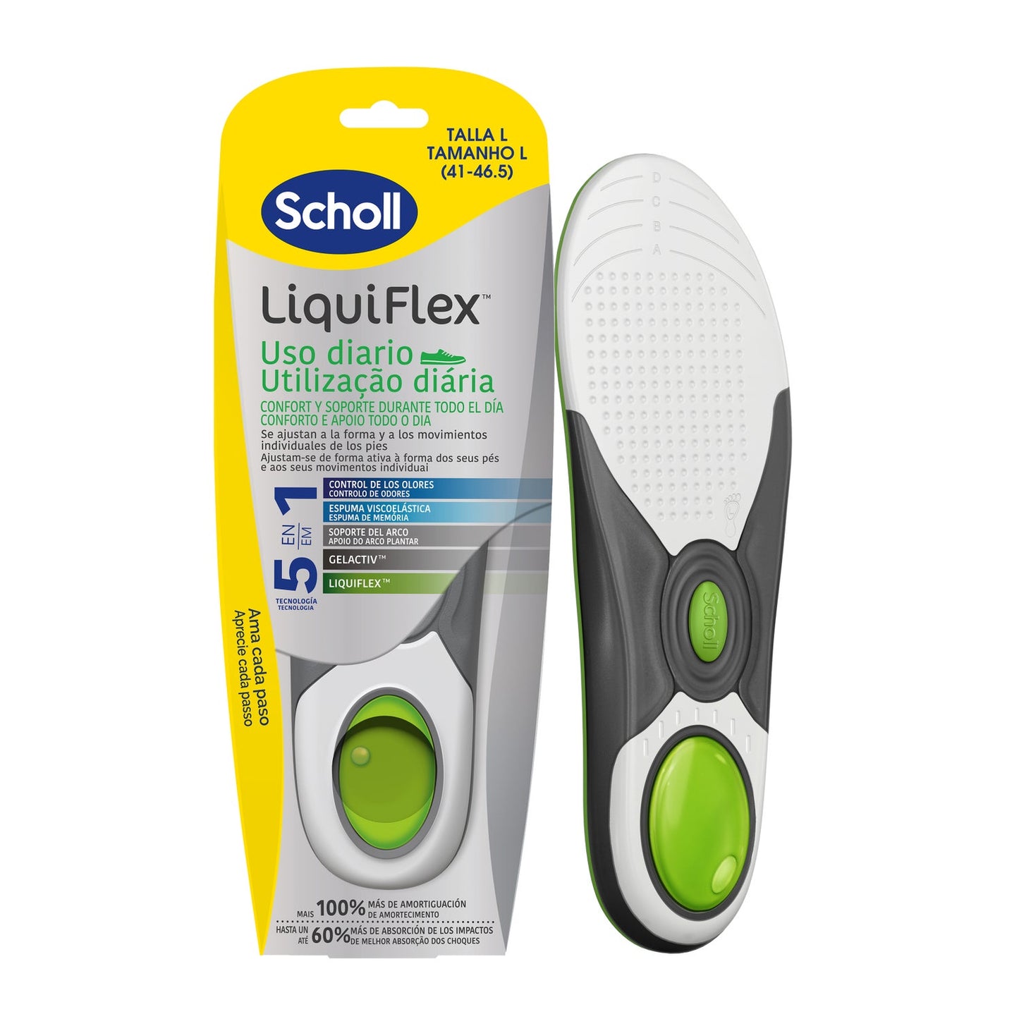 Scholl LiquiFlex Plantillas Uso Diario Talla L 1 Par