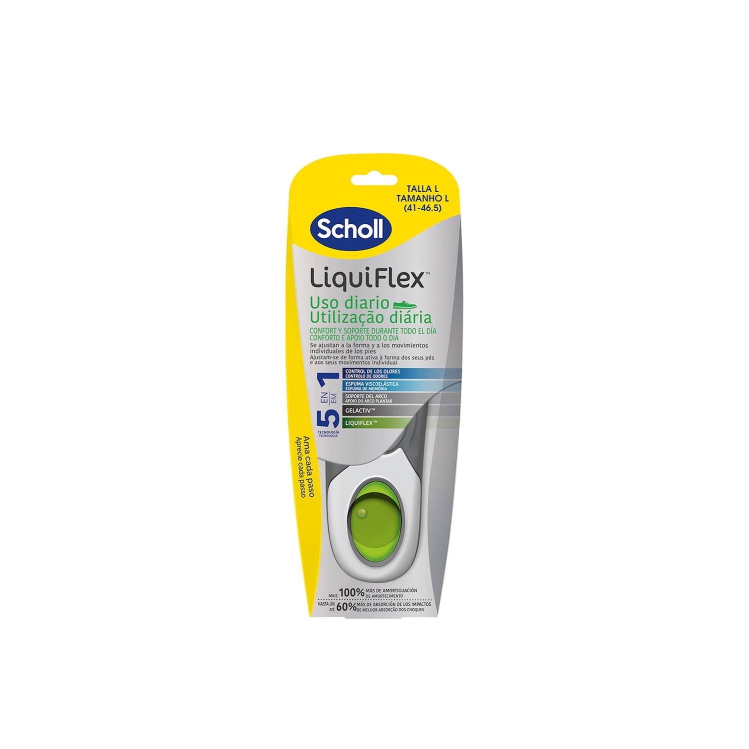 Scholl LiquiFlex Plantillas Uso Diario Talla L 1 Par