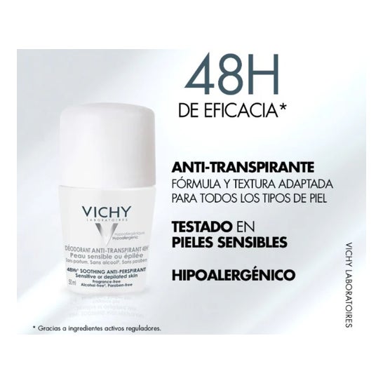 Vichy Desodorante Antitranspirante 48h Piel Sensible Roll-on 50ml