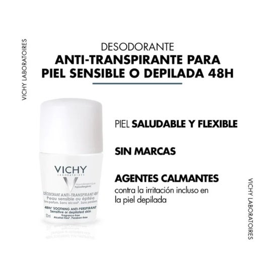 Vichy Desodorante Antitranspirante 48h Piel Sensible Roll-on 50ml