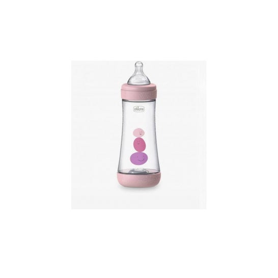 Chicco Perfect 5 Biberón Tetina de Silicona Rosa 4 M+ 300 ml