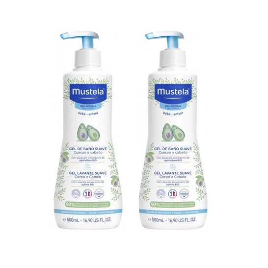 Mustela Gel de Baño Suave Duplo 2x500ml