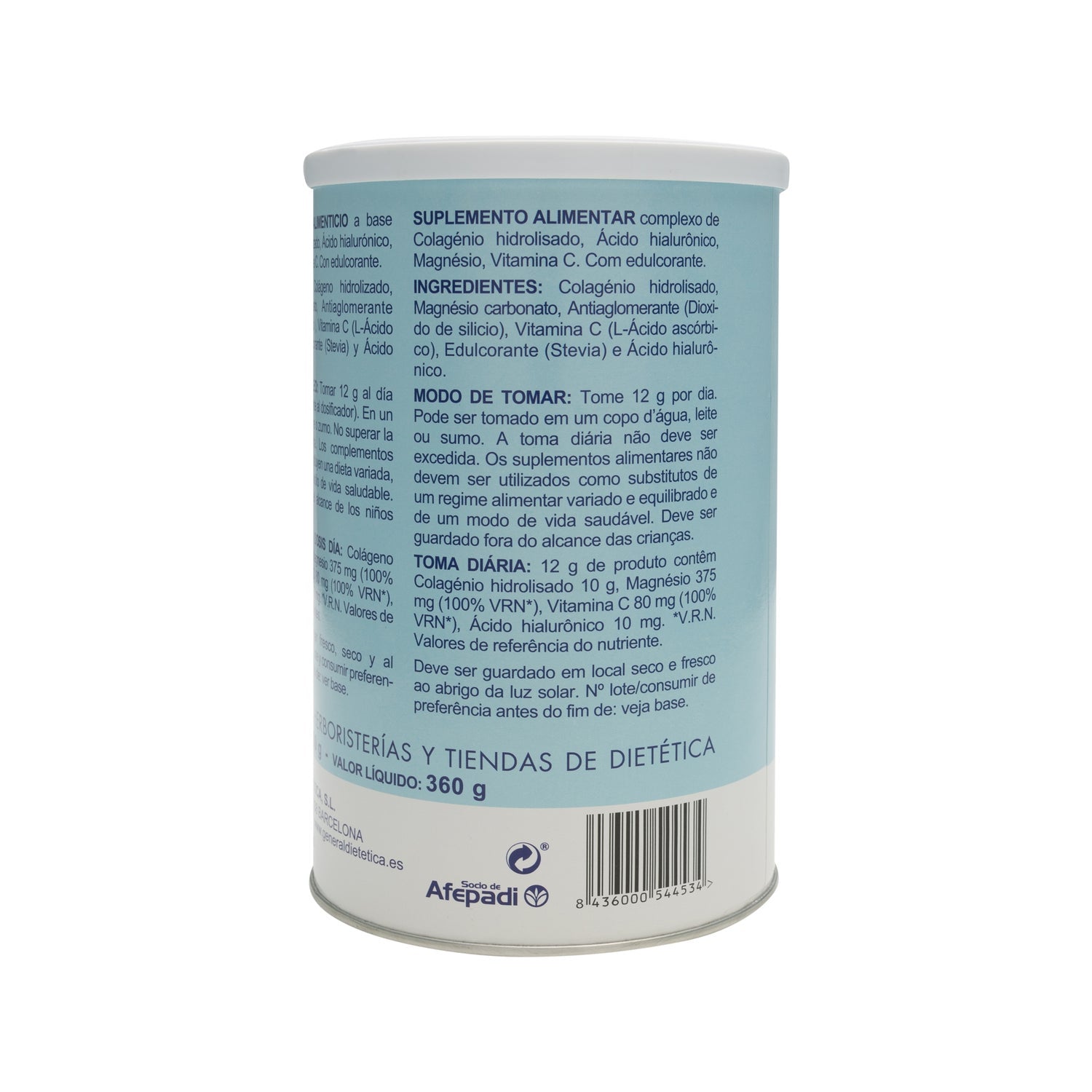 Integralia Colágeno Soluble Plus hialurónico magnesio sabor neutro 360g