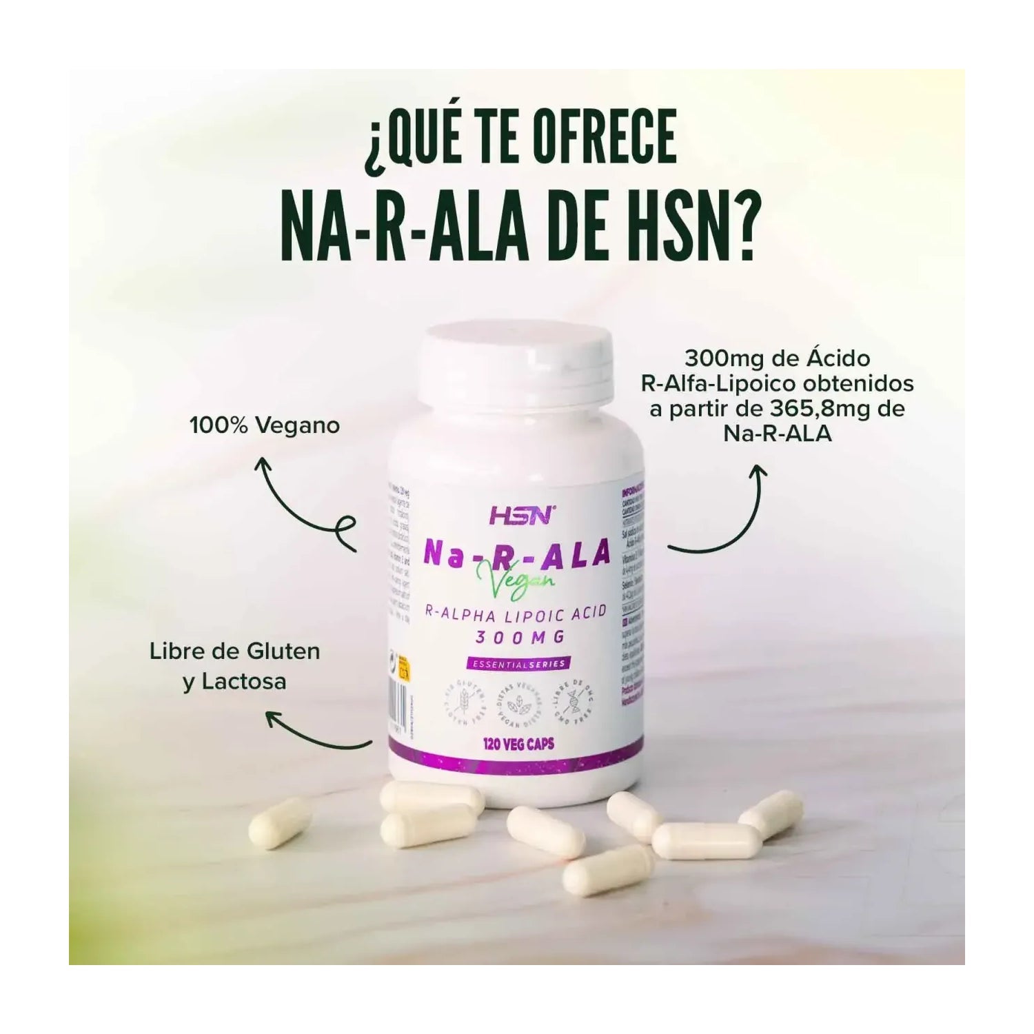HSN Ácido R-Alfa Lipoico 300mg 120vcaps