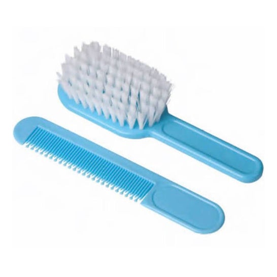 Eurostil Bebe Cepillo Suave Azul 1Un + Peine 1U.