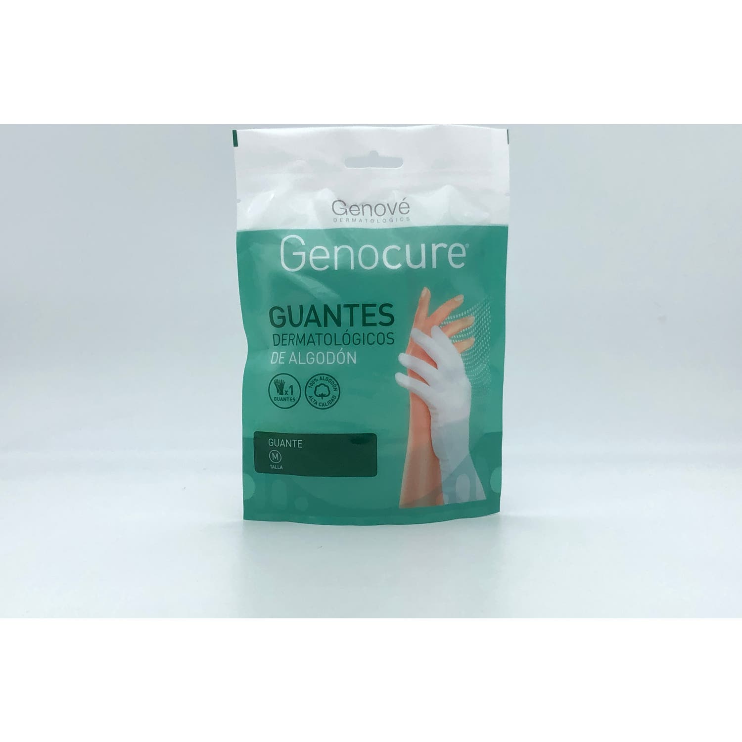 Genové guantes dermatológico algodón T-mediana 2uds
