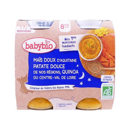 Babybio Buenas Noches Maíz Patatas Quinoa 8 M+ Bio 2 X200 g