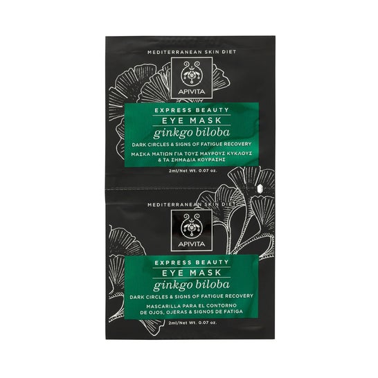 Apivita Express Beauty mascarilla ojeras ginkgo biloba 2udsx2ml