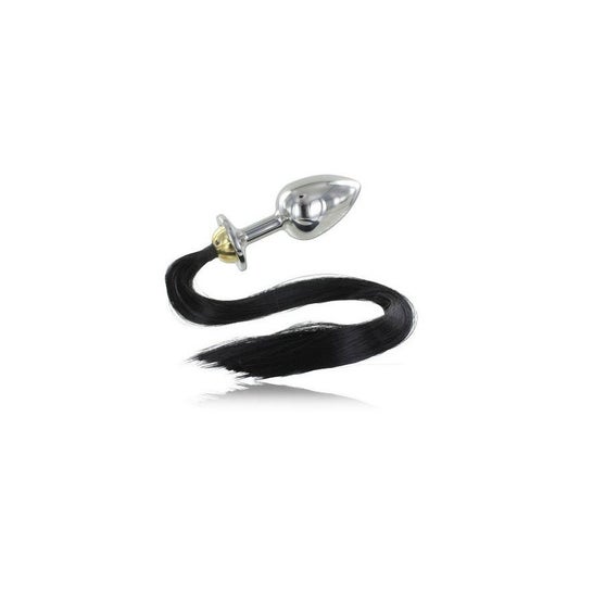 Metal Hard Anal Plug Steel with Tail 8,89cm 1ud