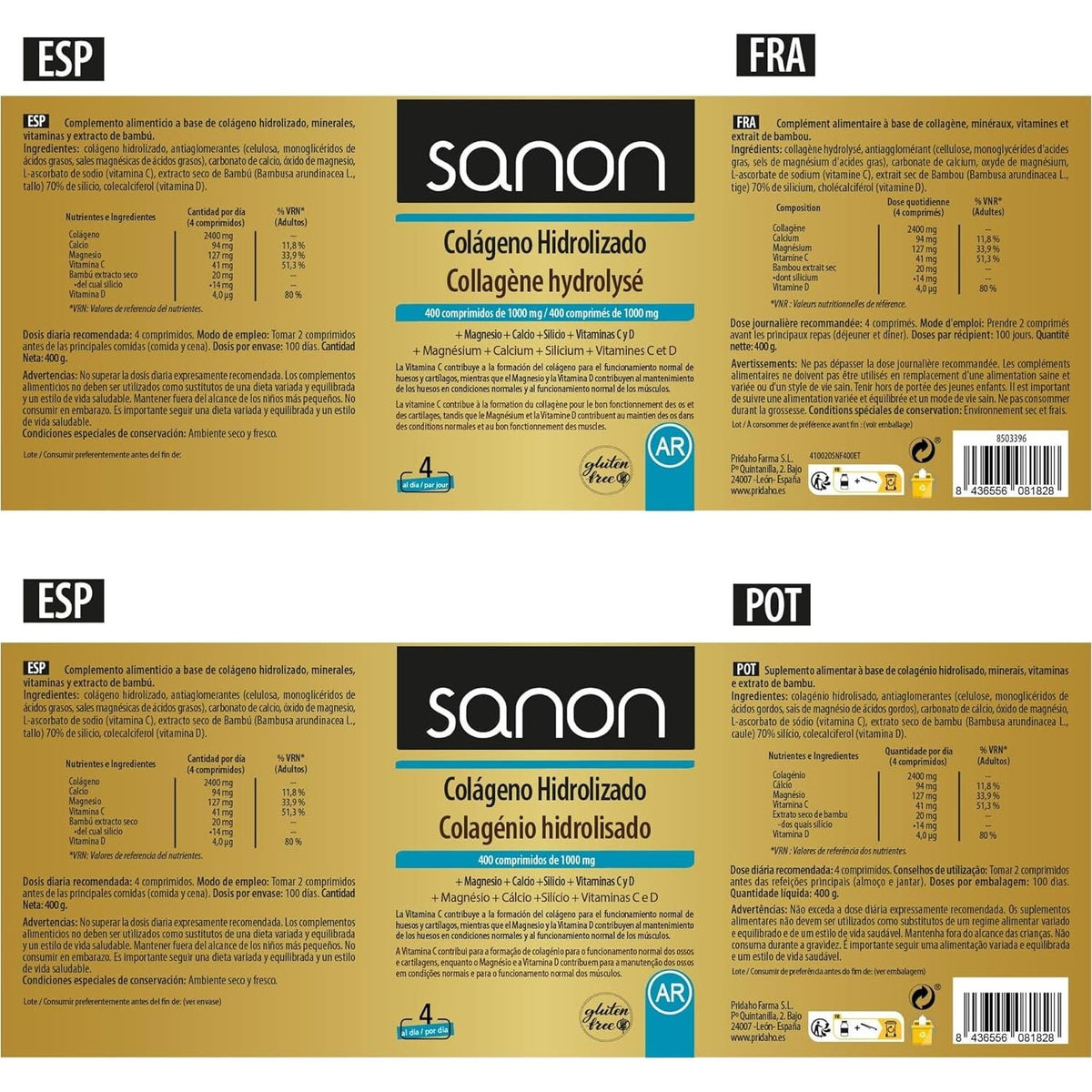 Sanon Colágeno Hidrolizado 400comp