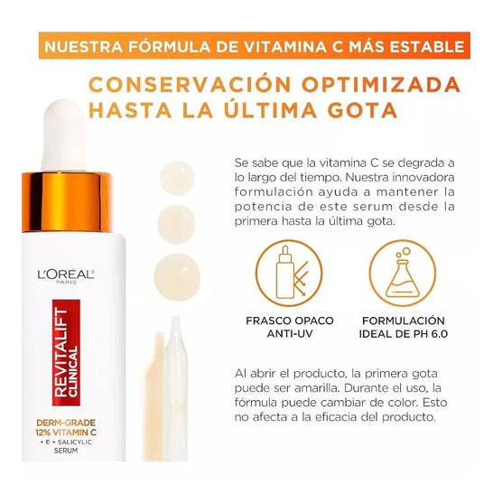 L'Oréal Revitalift Clinical Der-Grade 12% Vitamina C Sérum 30ml