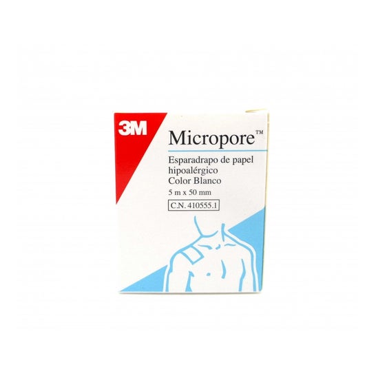 3M Esparadrapo Micropore Papel Blanco 5mmx5m 1ud