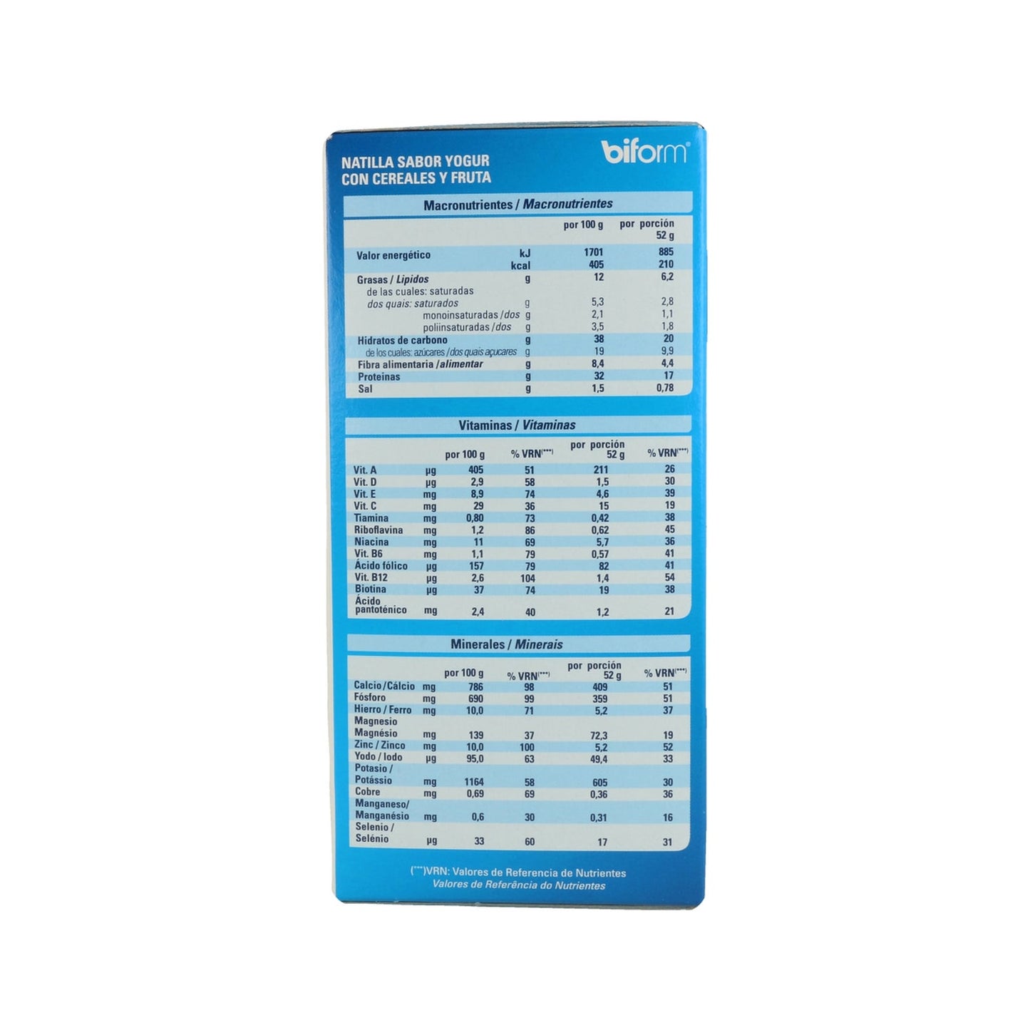 Biform natillas yogur de cereales y fruta 6 sobresx50g