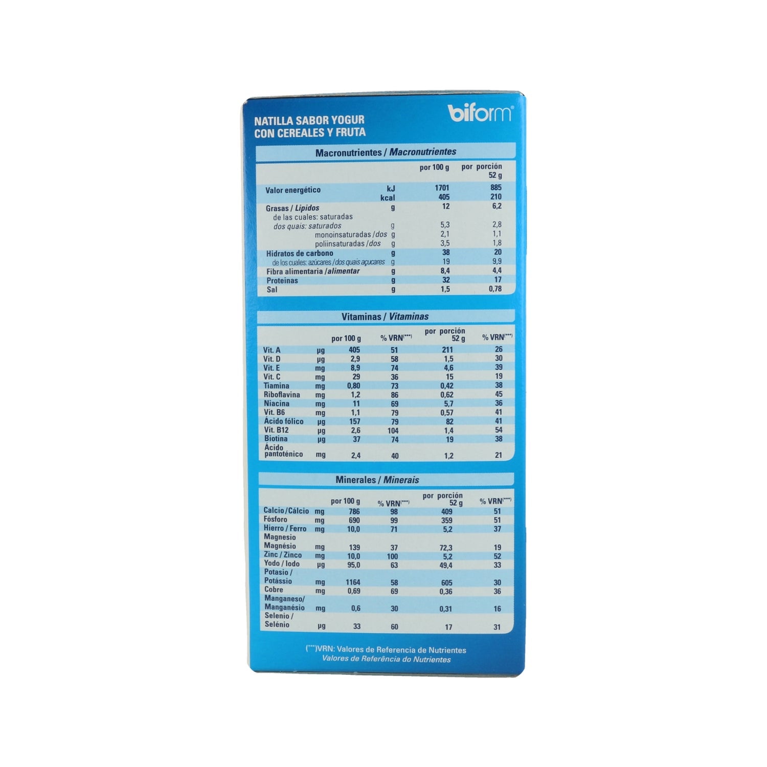 Biform natillas yogur de cereales y fruta 6 sobresx50g