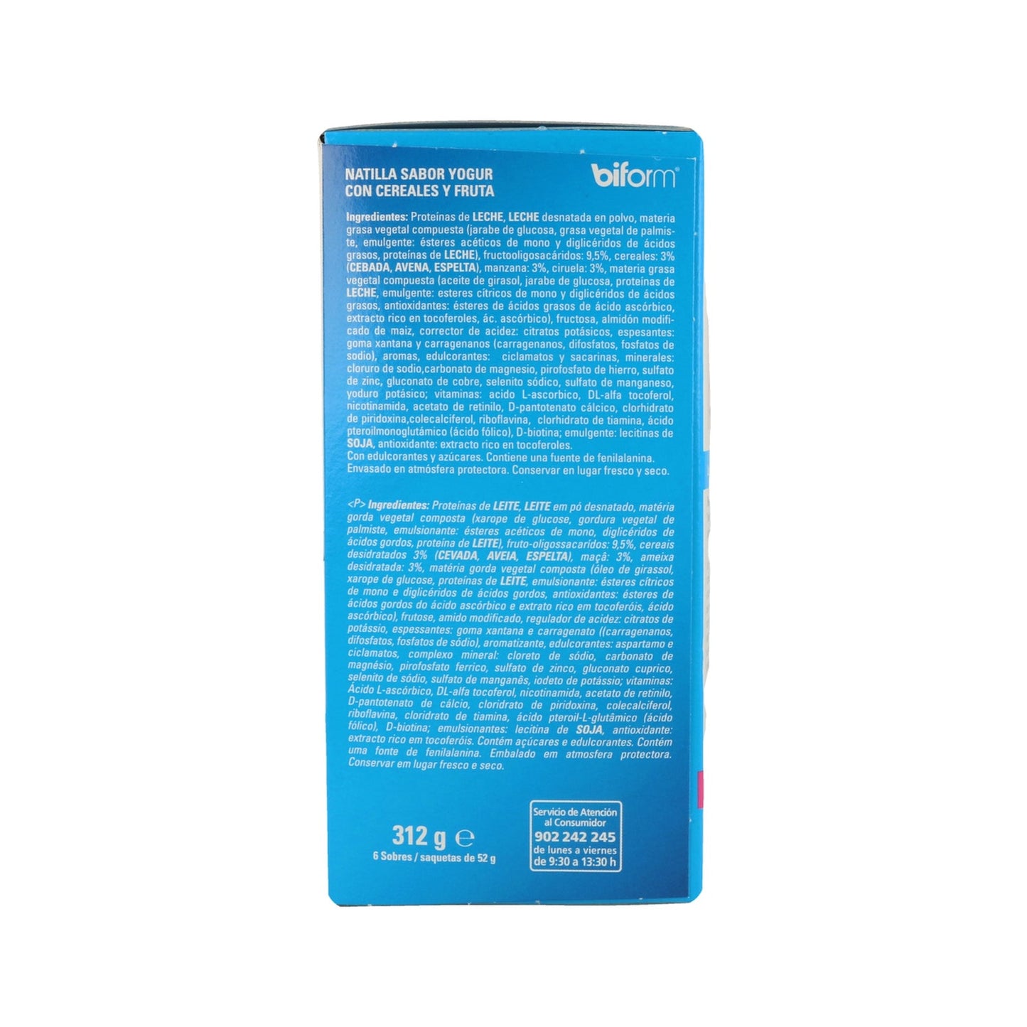 Biform natillas yogur de cereales y fruta 6 sobresx50g