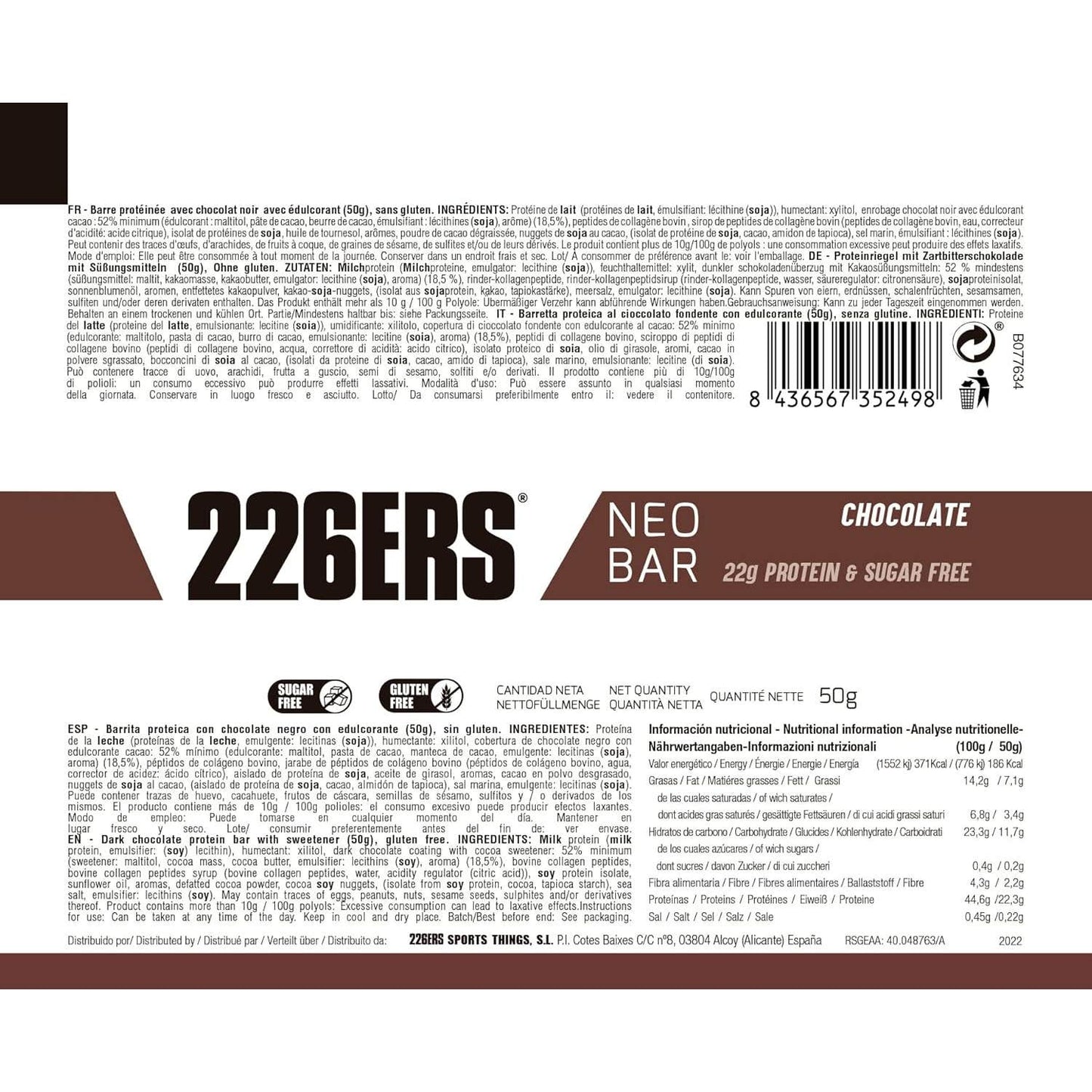 226Ers Neo Bar Protein Chocolate 50 g