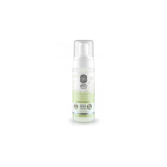 Natura Siberica Espuma desmaquillante hidratante para piel sensible y contorno de ojos 150 ml