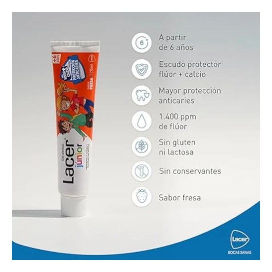 Lacer Júnior Gel Dental Fresa 75ml