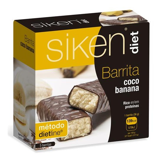 Siken Diet barrita sabor Coco banana 5 uds