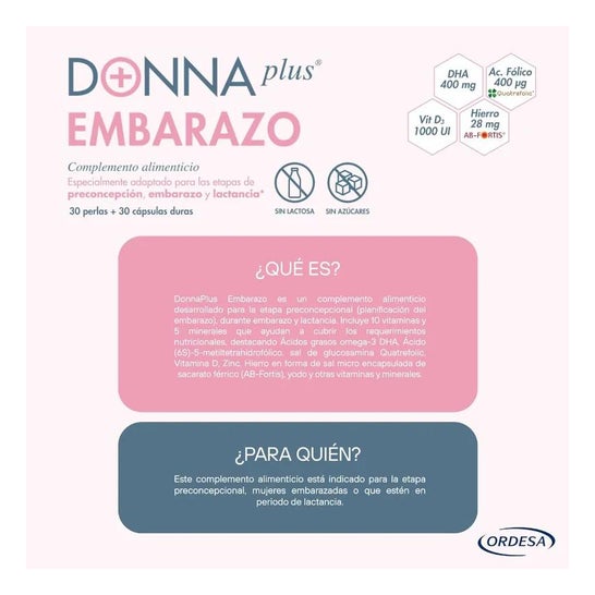 DonnaPlus+ Embarazo 30 Perlas + 30 Cápsulas Duras