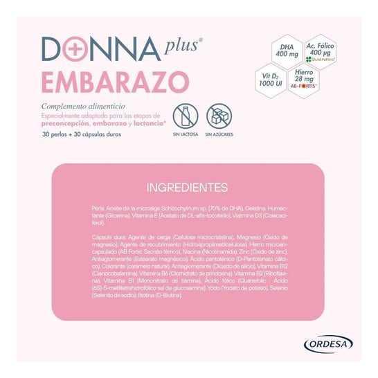 DonnaPlus+ Embarazo 30 Perlas + 30 Cápsulas Duras