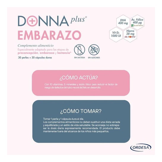 DonnaPlus+ Embarazo 30 Perlas + 30 Cápsulas Duras