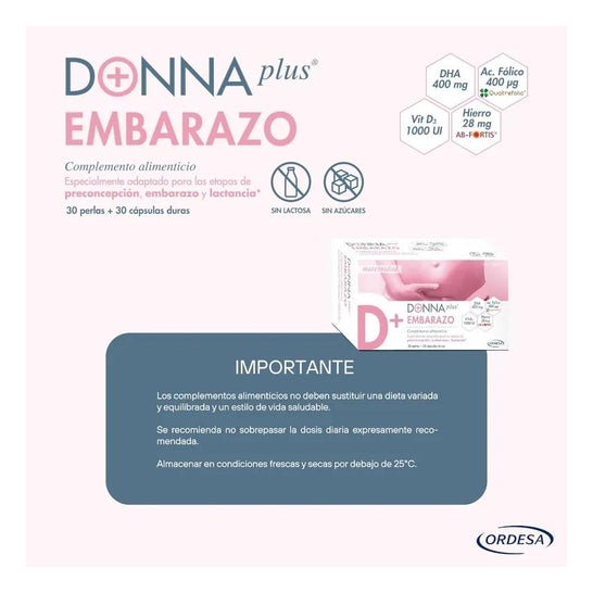 DonnaPlus+ Embarazo 30 Perlas + 30 Cápsulas Duras