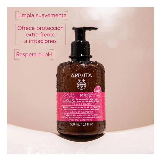 Apivita Intimate Plus gel limpiador suave íntimo árbol del té 300ml