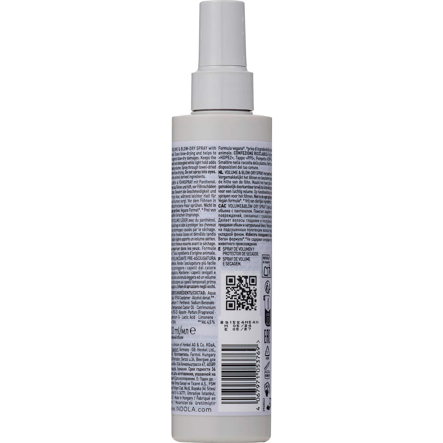 Indola Spray de secado rápido con volumen 200ml