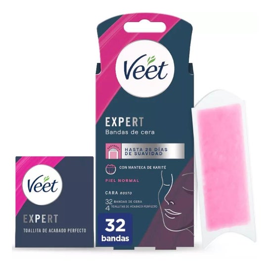 Veet Expert Bandas de Cera Depilatoria Piernas y Cuerpo Piel Normal 16uds
