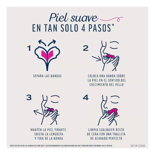 Veet Expert Bandas de Cera Depilatoria Piernas y Cuerpo Piel Normal 16uds