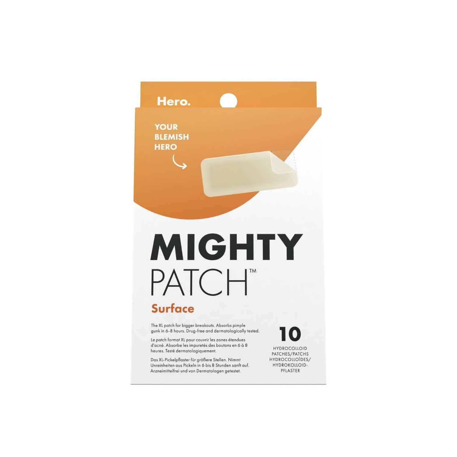 Hero Mighty Parche Superficie XL Hidrocoloide Antiacné 10uds