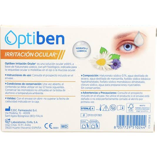 Optiben Irritación Ocular+ 10x0,5 ml