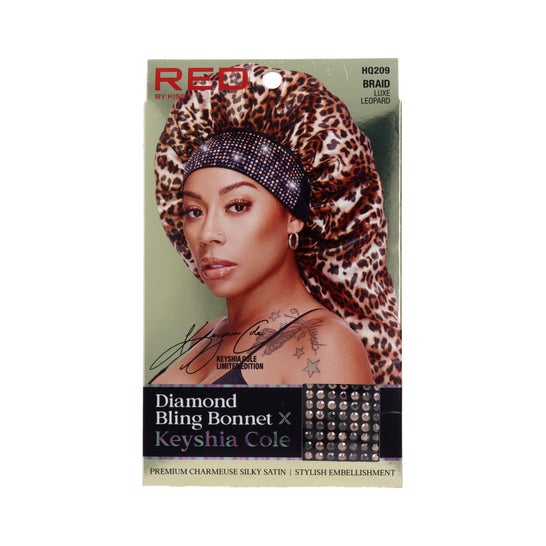 Red By Kiss Diamond Bling Bonnet Braid Luxe Leopard 1 ud