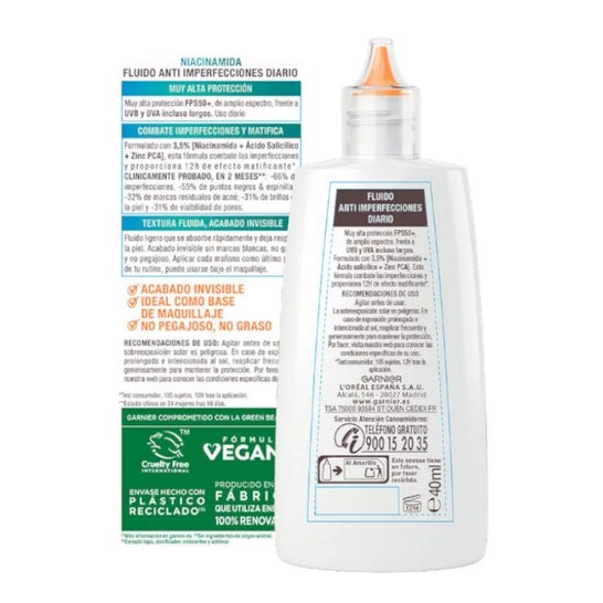Garnier Delial Super Uv Niacinamida Anti Imperfecciones Spf50+ 40ml