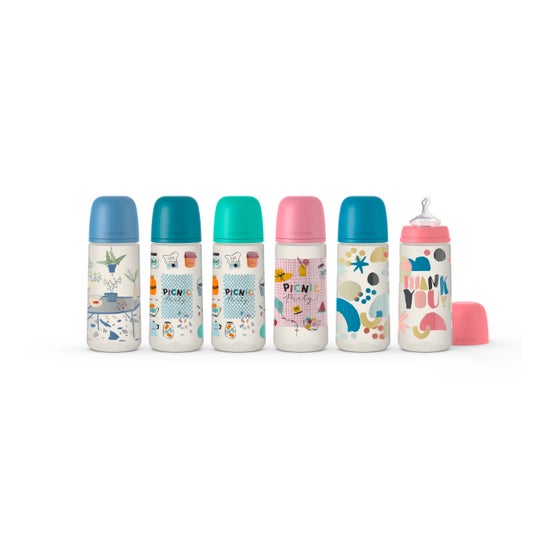 Suavinex Biberón Prêt-à-Porter Anatómico Silicona T2L Denso +6m 360 ml 1 ud
