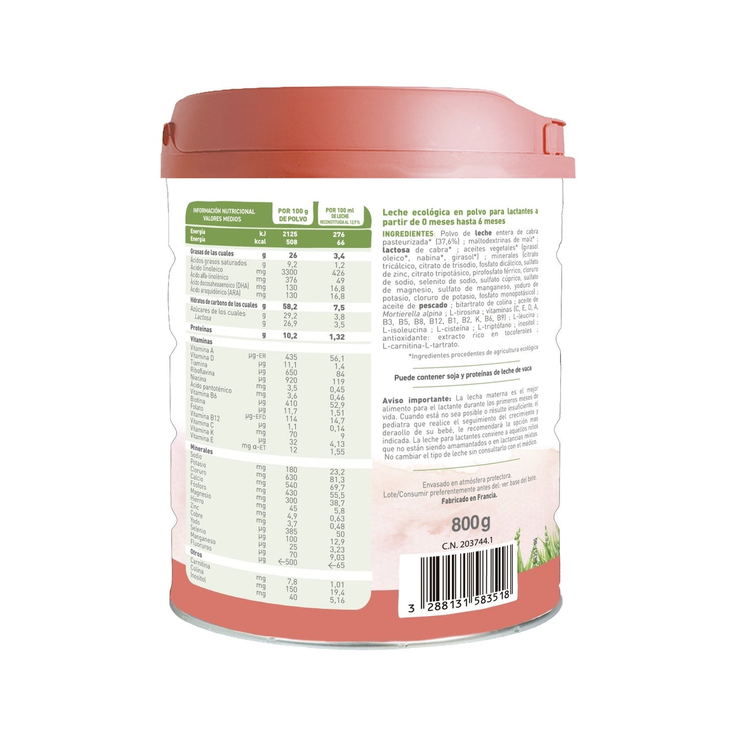 BabyBio Leche Caprea 3 Bio 800g
