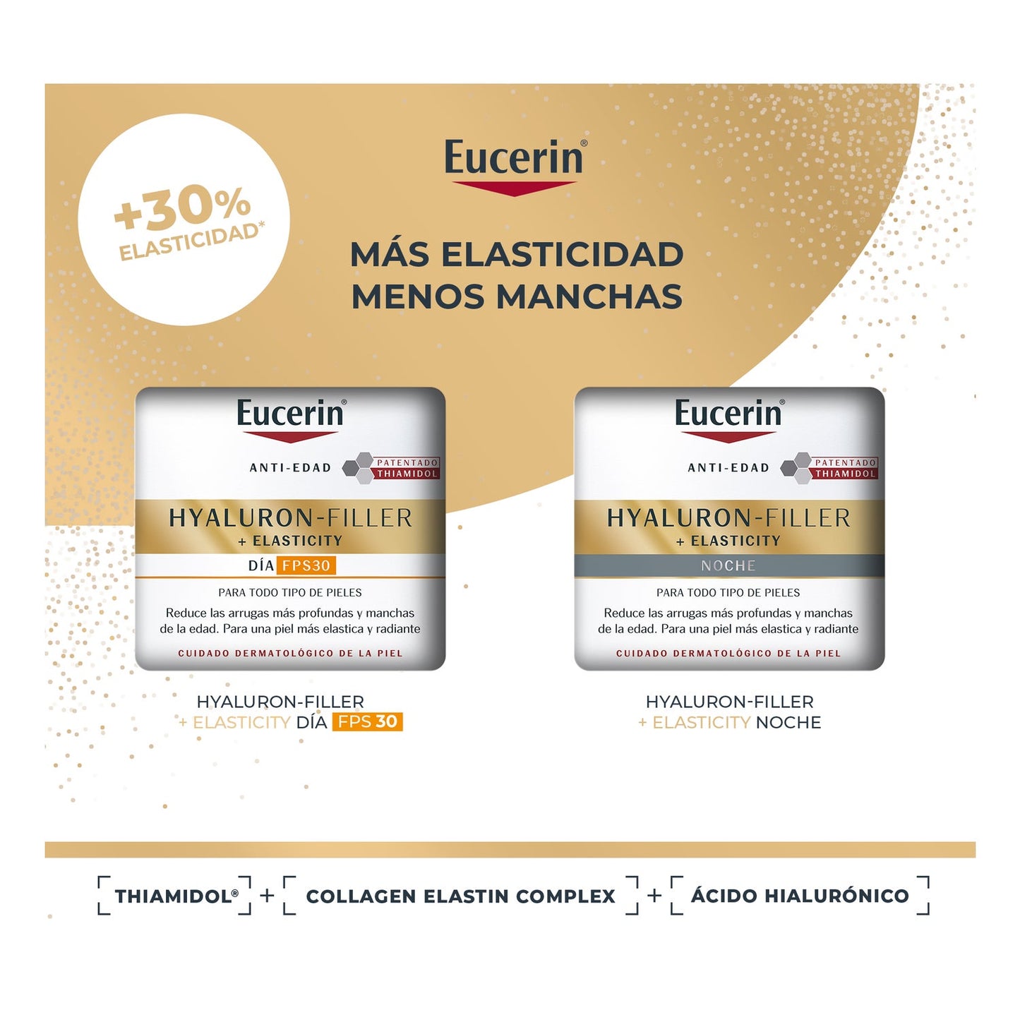 Eucerin Hyaluron Filler Elasticity Dia 50ml + Crema Noche 50 ml