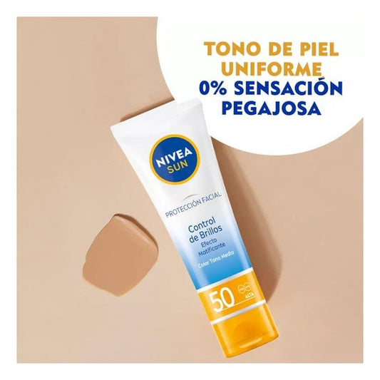Nivea Sun Crema Solar Facial Control Brillos SPF50 40ml