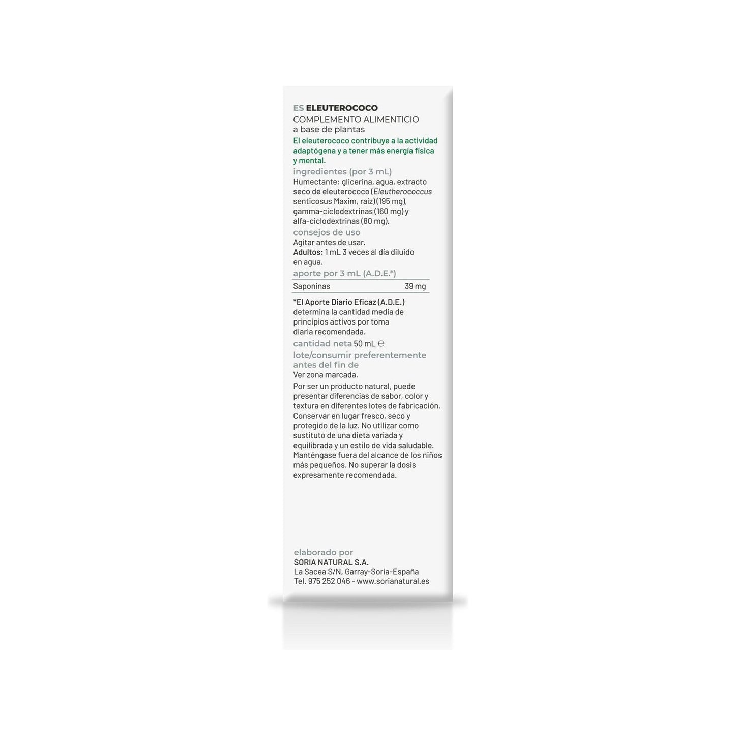 Extracto Eleuterococo Xxi 50 ml Soria Nat