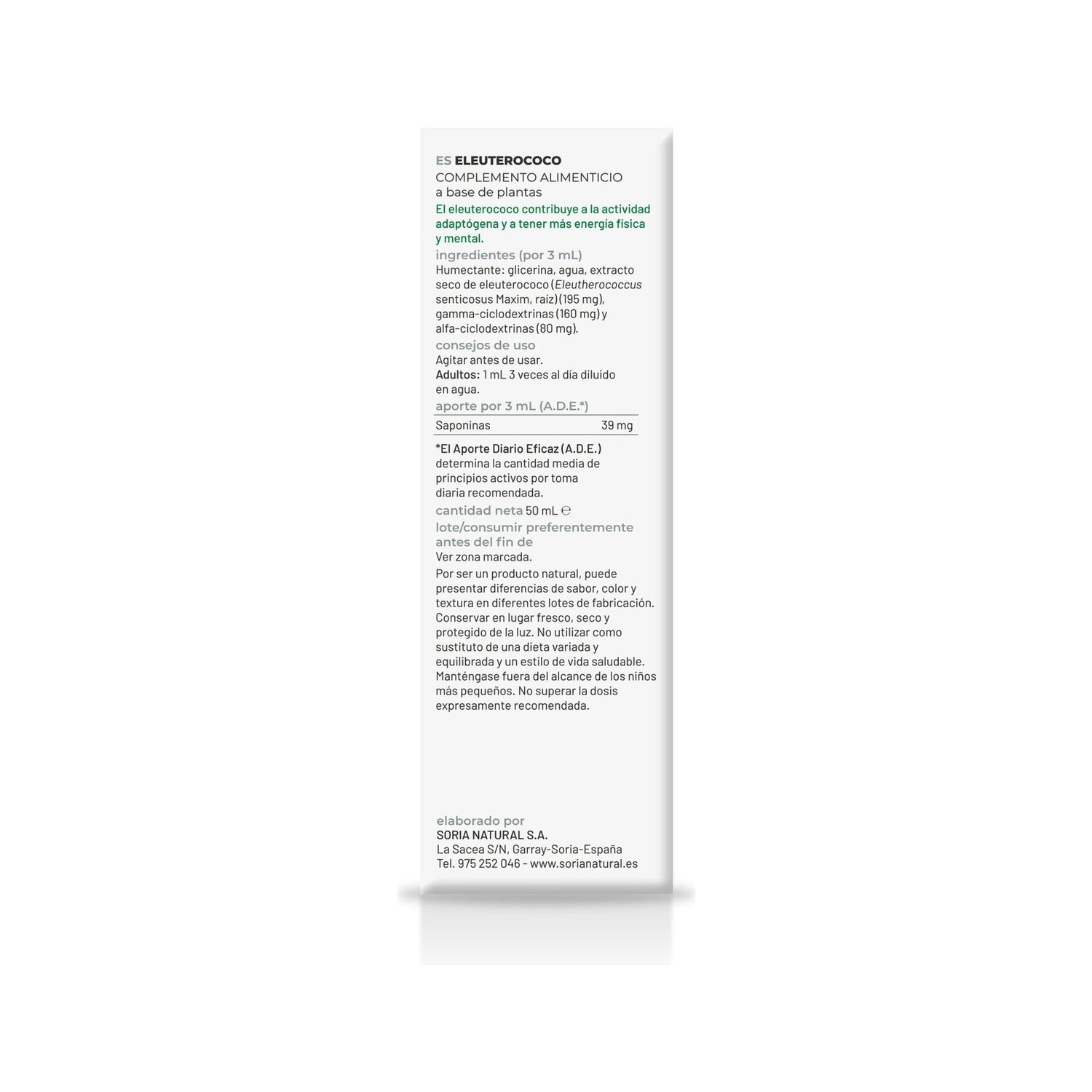 Extracto Eleuterococo Xxi 50 ml Soria Nat