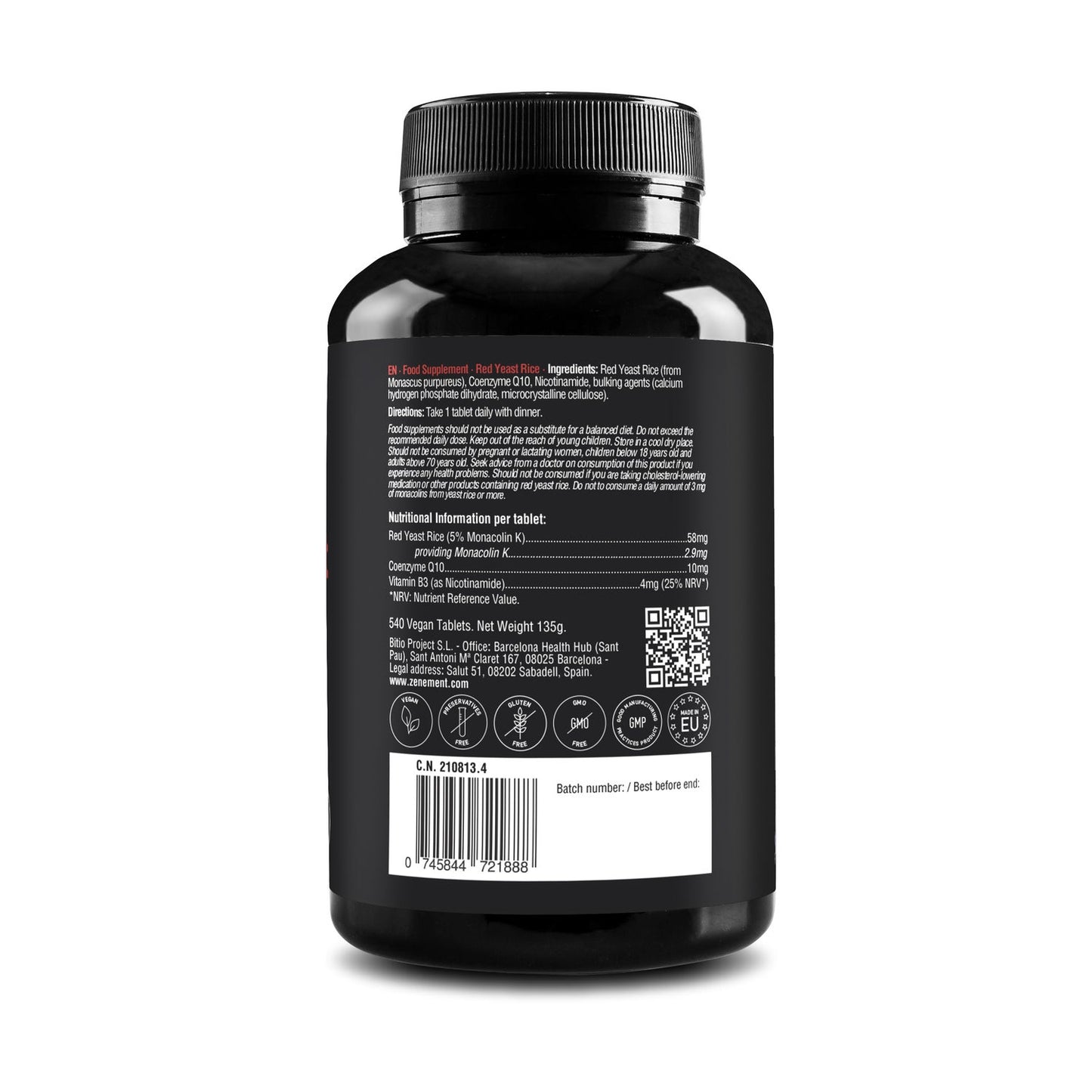 Zenement Levadura Roja Arroz 540caps