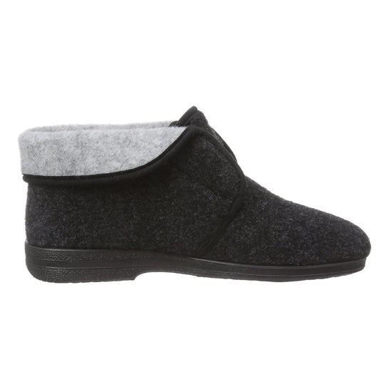 Scholl Adelie Pantufla Negro Gris Talla 37 1 Par