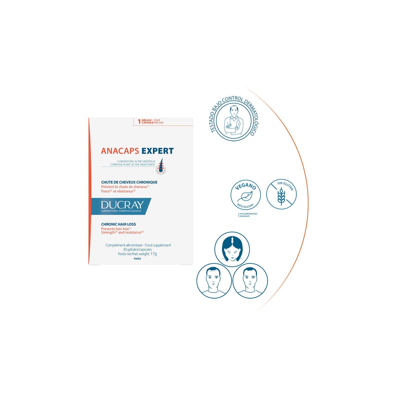 Ducray Anacaps Expert Caída del Cabello Crónica 30caps