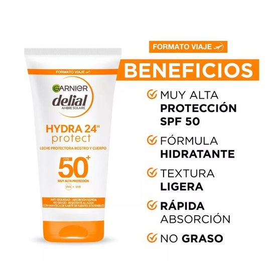 Garnier Delial Hydra 24 h Protect Leche Protectora SPF50+ 50 ml