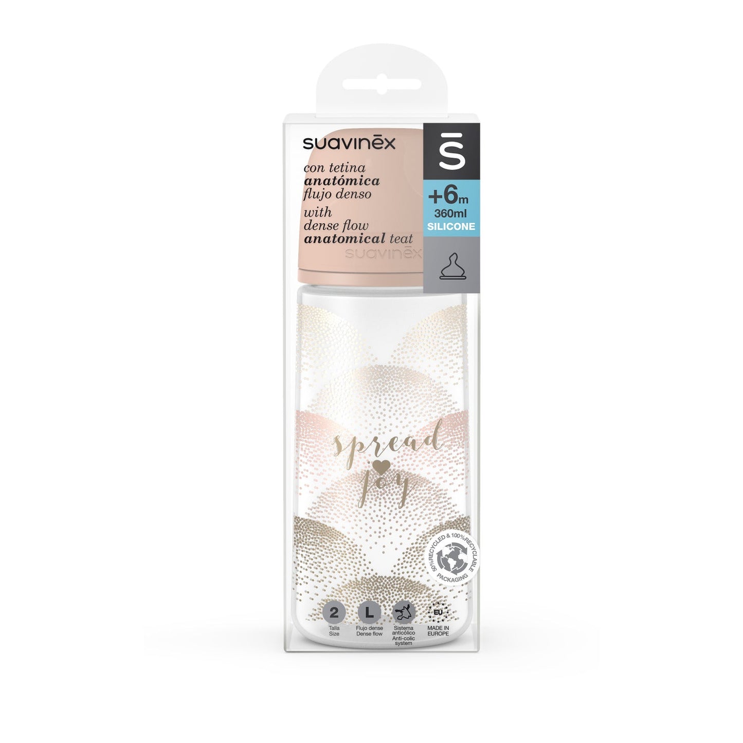 Suavinex Biberón The New Classic Anatómico Silicona T2L Denso +6m 360ml 1ud