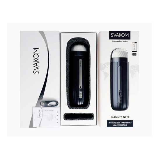 Svakom Hannes Neo Interactive Throbbing Masturbator Dark Blue 1ud
