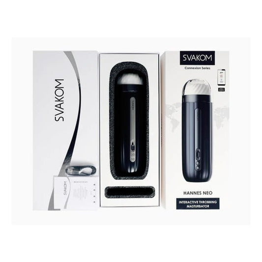 Svakom Hannes Neo Interactive Throbbing Masturbator Dark Blue 1ud